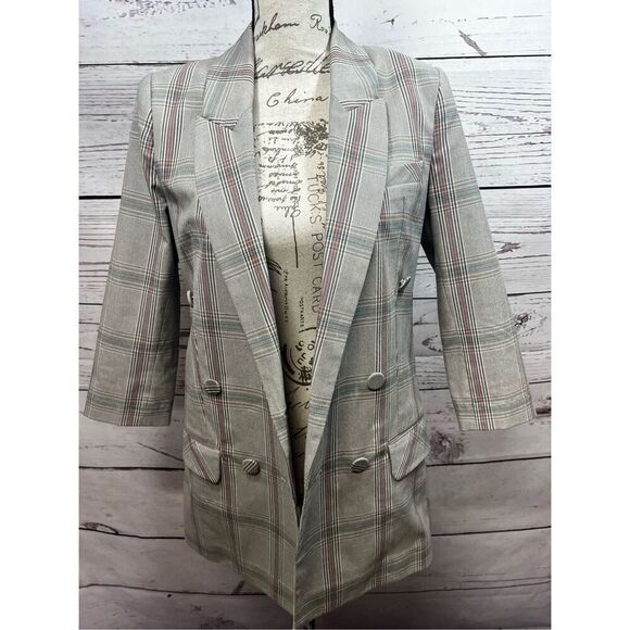 CAbi Jackets & Blazers - Cabi size 2 black/white/red plaid jacket